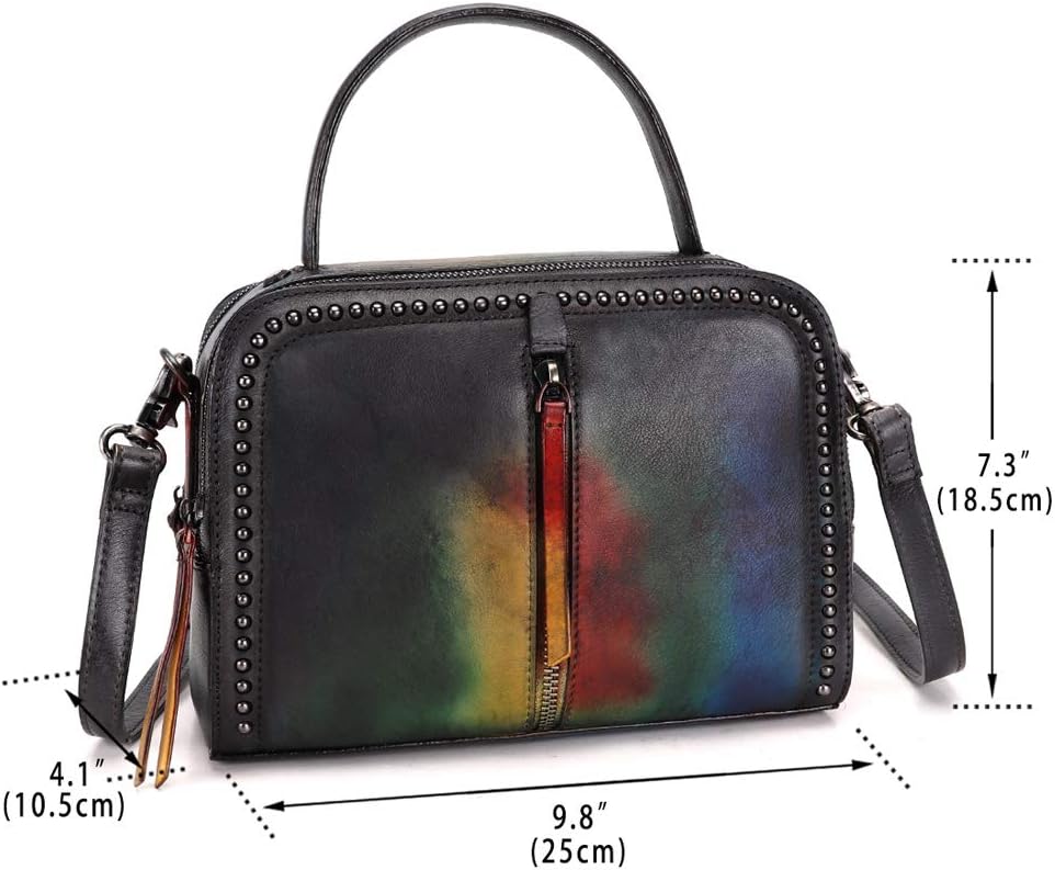 Genuine Leather Small Satchel Purses and Handbags Shoulder Bag for Women Vintage Real Leather Crossbody Purse with Strap - Image 5