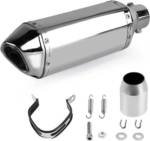 Miniatura 10 de Silenciador de escape de fibra de carbono de 1.5 – 2 pulgadas con DB Killer extraíble para motocicletas de calle/deporte y scooters con tubos