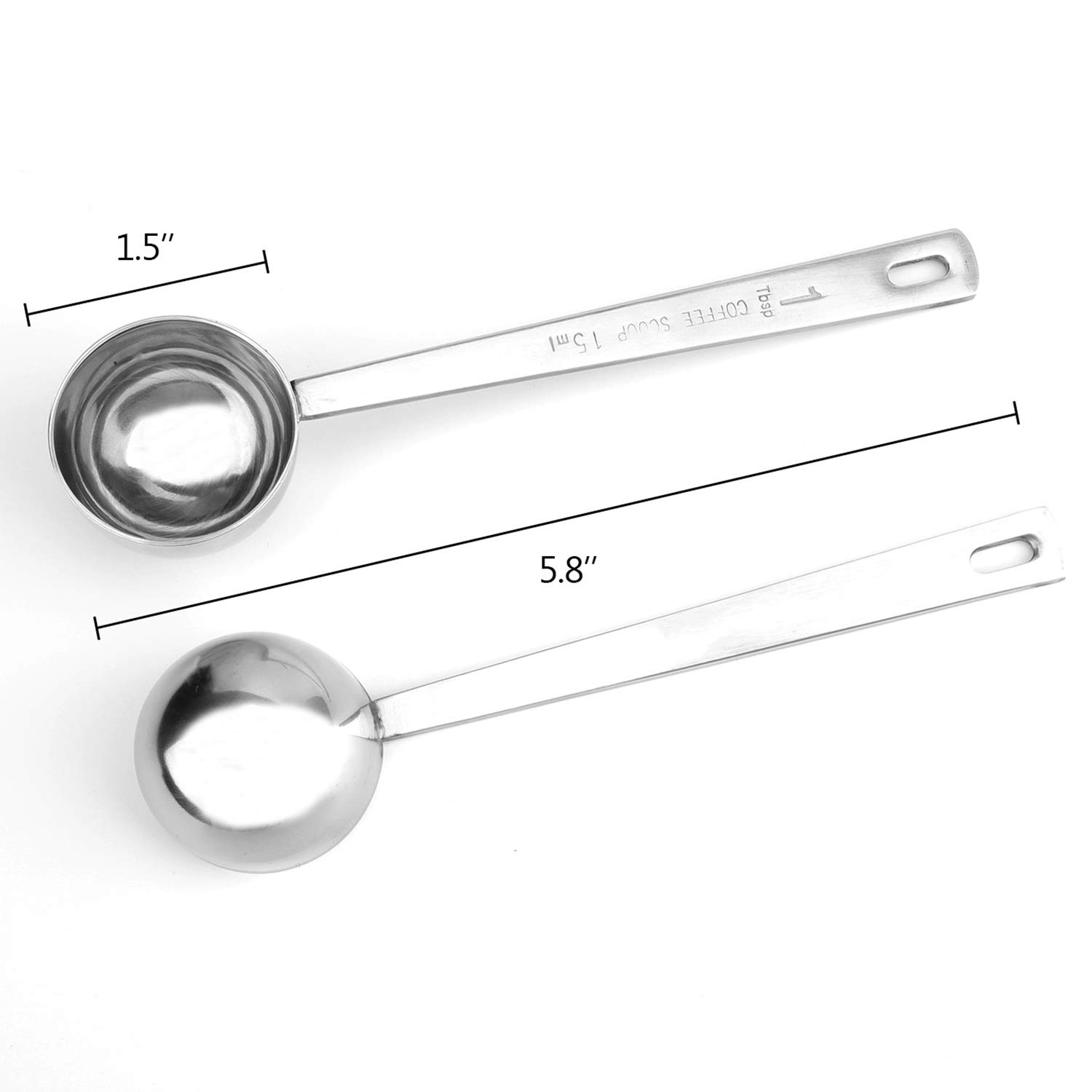 Hedume 9 palas de café, acero inoxidable 304 cucharas medidoras para café, leche en polvo, frutas en polvo