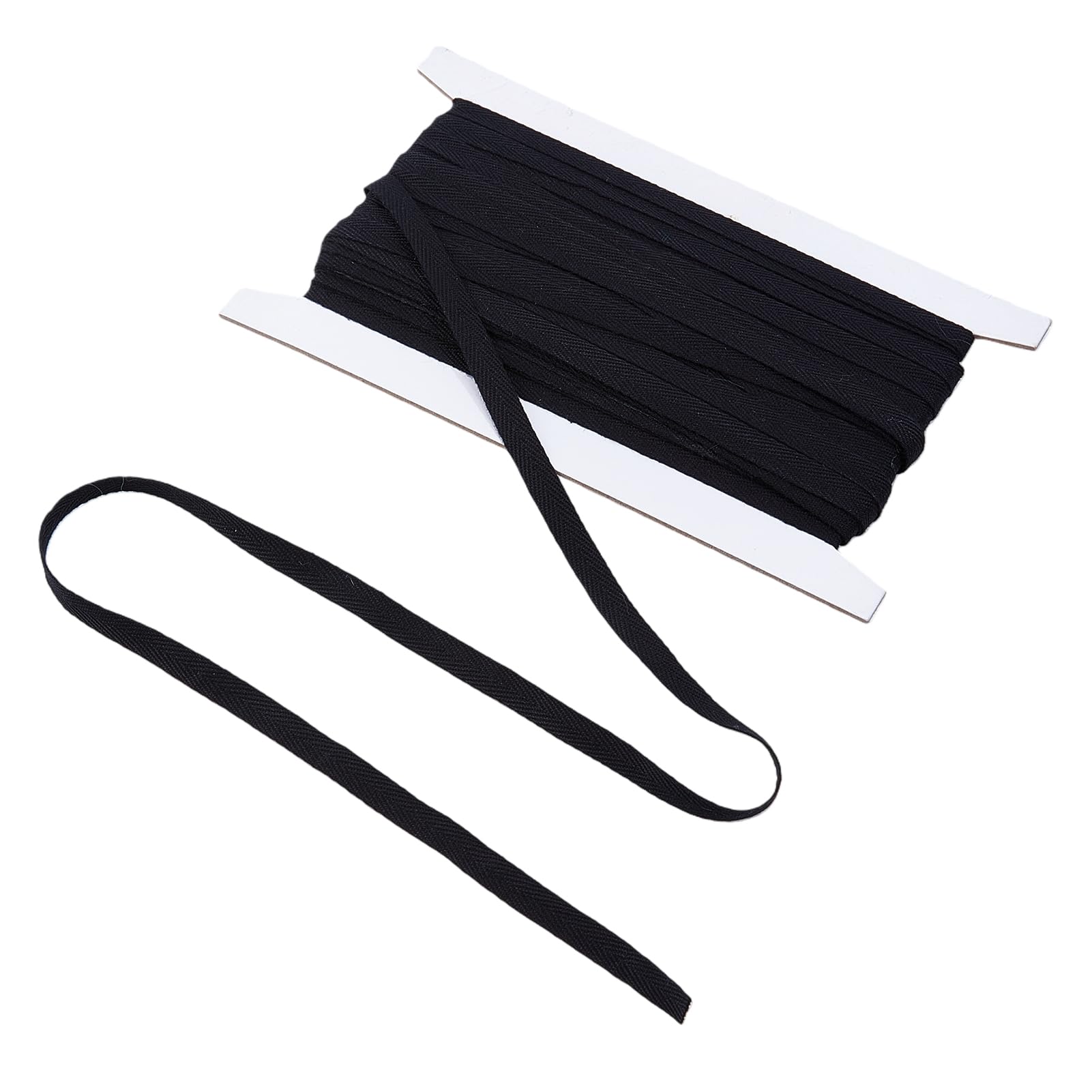 letsinstyle Black Flat Replacement Cotton Cords, 25 Yard Soft Drawstring Replacement Cord, 15 mm Wide Rope Cords Roll for Hoodie Sweatpants Shorts Pants Strap Garment