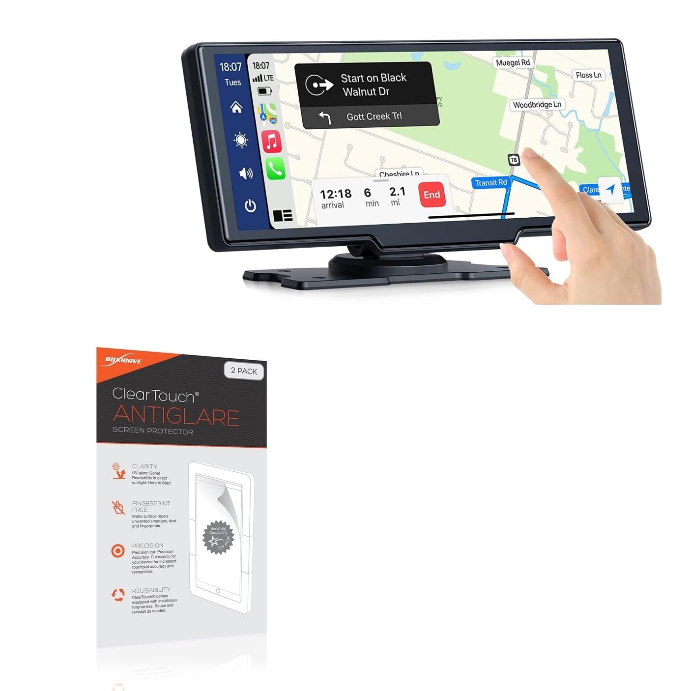 BoxWave Screen Protector Compatible with Lamtto RC06 (9.26 in) - ClearTouch Anti-Glare (2-Pack), Anti-Fingerprint Matte Film Skin