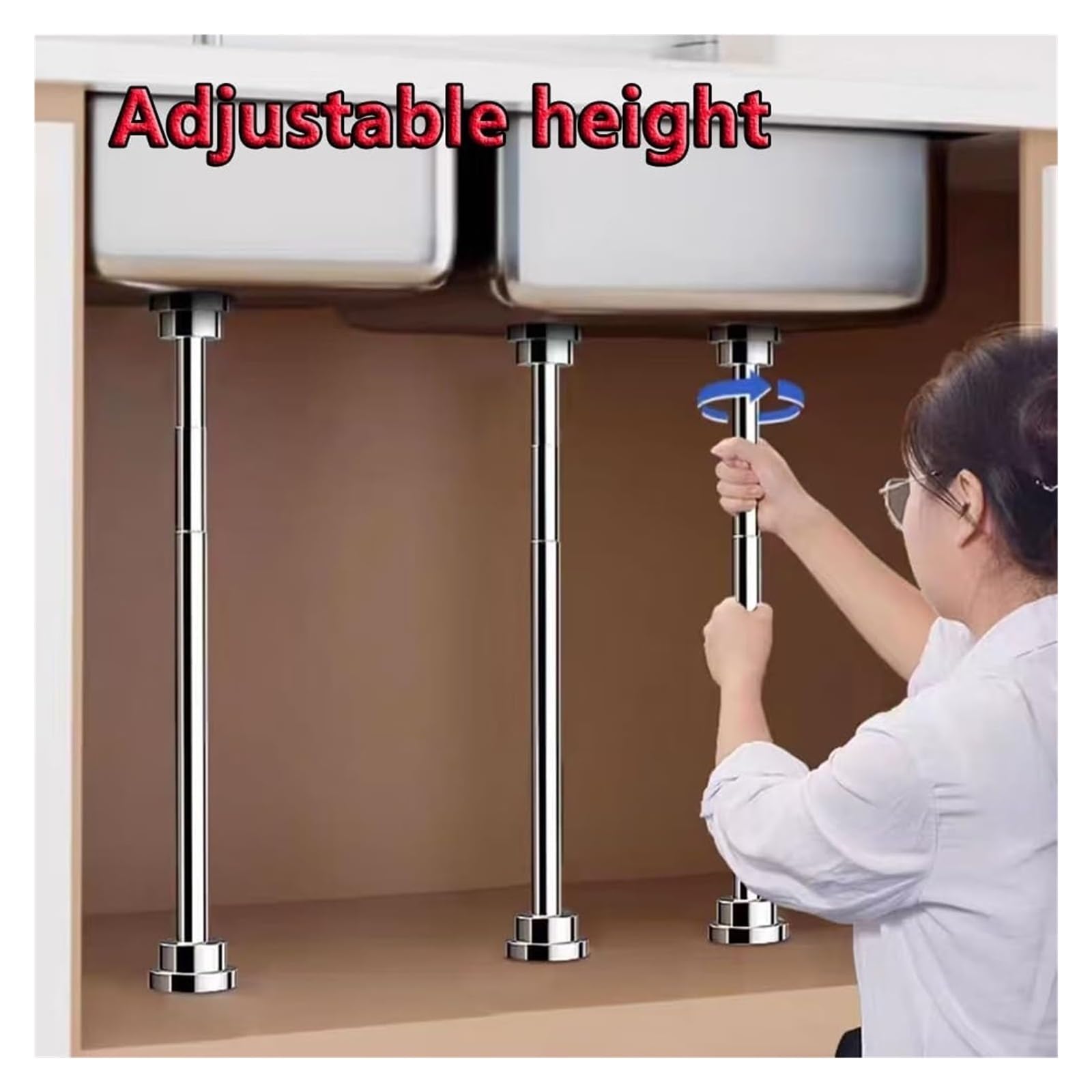 Uchwyty do umywalek podblatowych ze stali nierdzewnej(Height 35 55cm(13.8" 21.6"))
