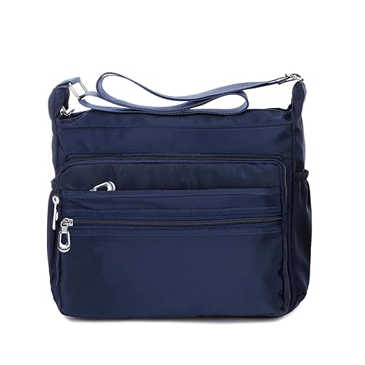 Crossbody Bag for Women Waterproof Shoulder Bag Messenger Bag Casual Nylon Purse Handbag (Small, Navy Blue)