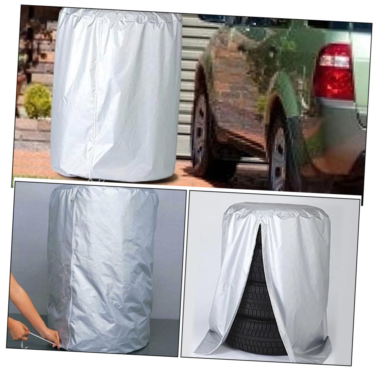 2piezas Cubiertas para Neumáticos De Repuesto Impermeables y Resistentes Al Sol para Camiones SUV Autocaravanas Remolques Neumático Protector