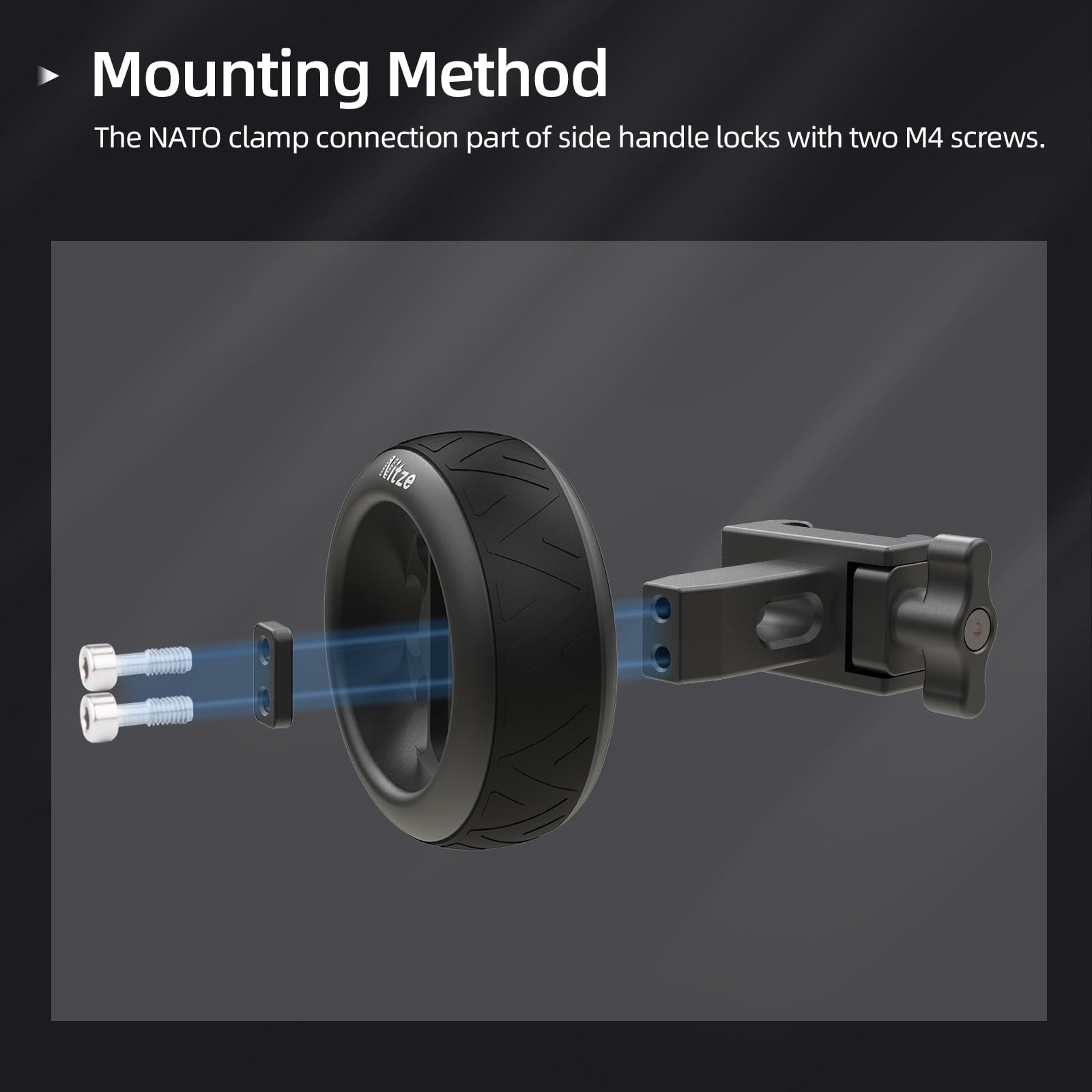 Nitze エルゴノミックサイドハンドル NATOカーム付き ゴム引きアルミニウム 左右ハンドル 上下調節可能 NATOサイドハンドル カメラとモニターリグ用 並行輸入品 : Nitze 人間工学に基づくNATOサイドハンドル NATO Calmp