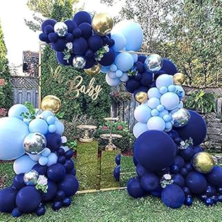 Balloon Arch Kit, 116 PCS Navy Blue Balloons Macaron Blue Balloons Balloon Garland Kit Blue Balloon Arch Party Balloons Latex Balloons for Baby Shower Decorations Wedding Decorations Birthday