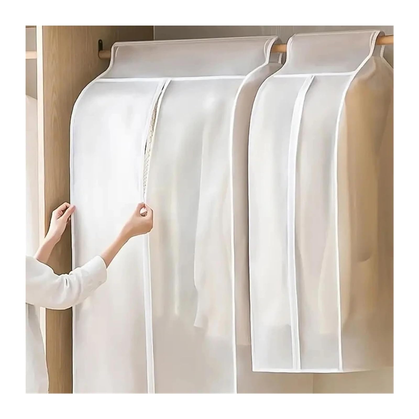 Copriabiti trasparenti da appendere, Copertura for appendiabiti trasparente, varie misure e confezioni(3pcs,60X50X110CM)