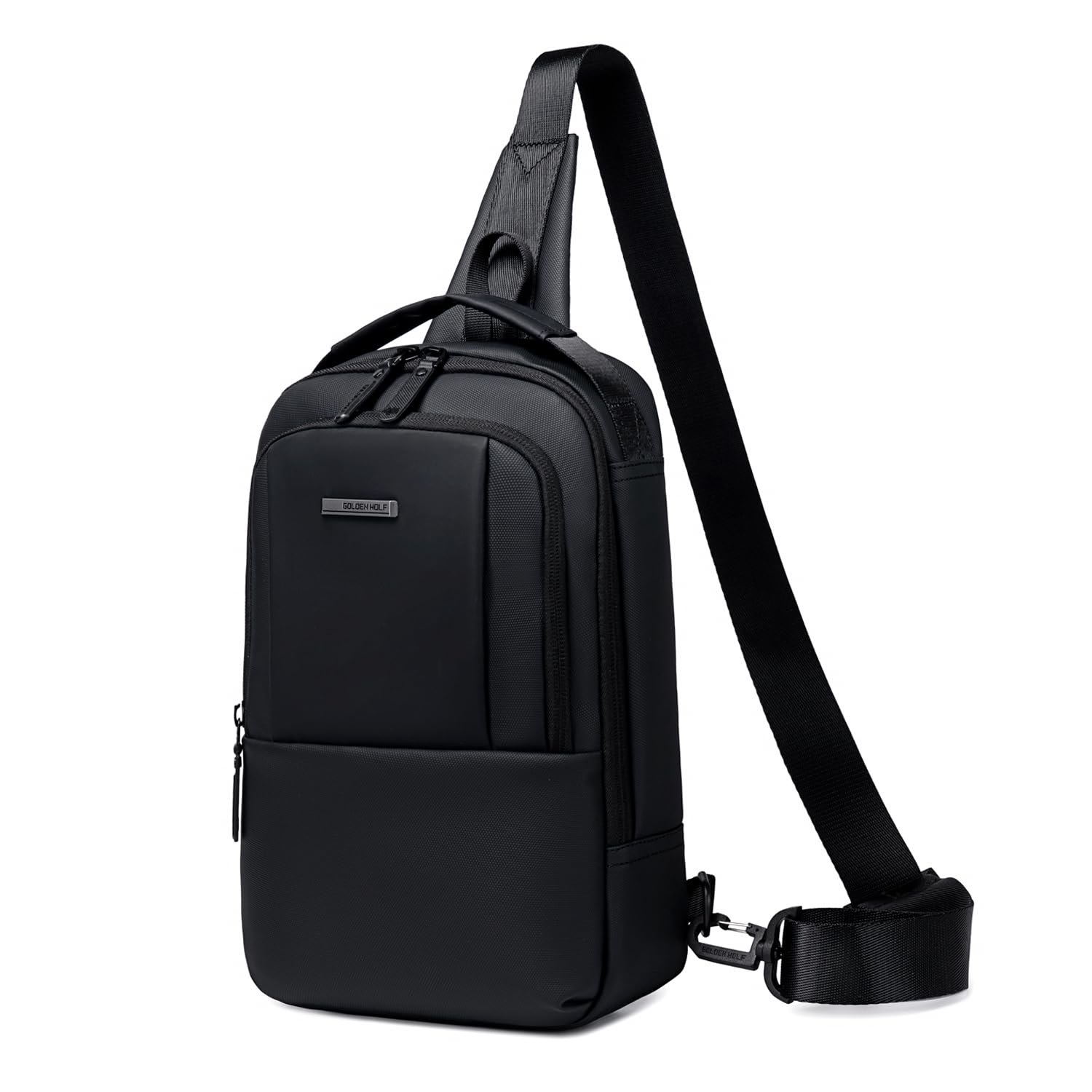 Sling Bag for Men 4L Office Crossbody Bag for 9.7" iPad & Mobile Bag Water-resistant Chest Bag for Daypack Multi-pocket One Side Shoulder Bag for Travel-light Business Casual, Black-image-10