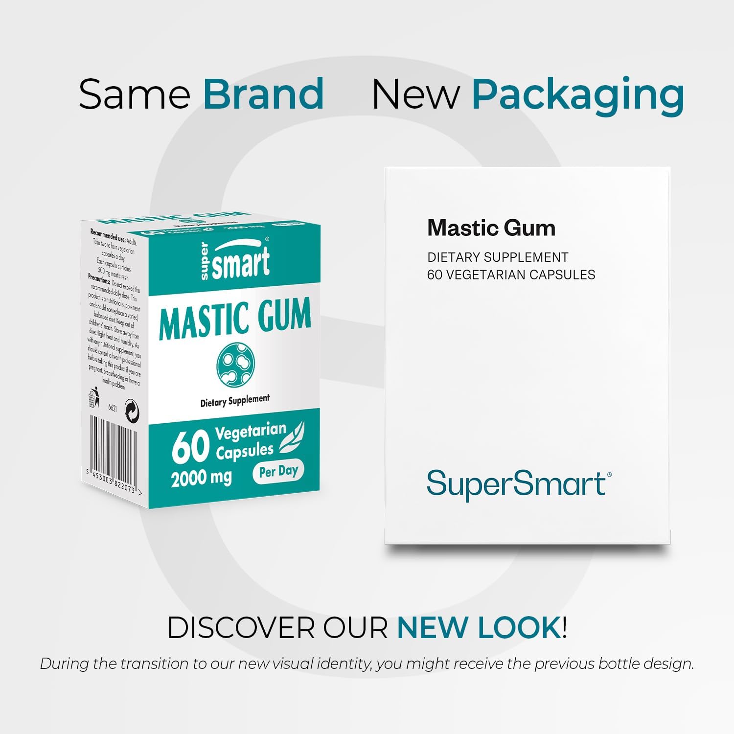 Supersmart Mastic Gum Supplement 2000mg per Day - Natural Mastic Tree Extract for H. Pylori | Non-GMO & Gluten Free - 60 Vegetarian Capsules