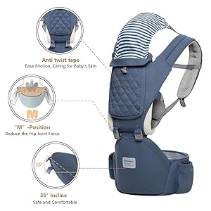 Baby Carrier 6-in-1 Newborn to Toddler, Baby Carrier with Hip Seat Lumbar Support 7-41 lbs, Baby Soft Carrier for All Seasons & Positions, Adjustable Size for Shopping Hiking Travelling