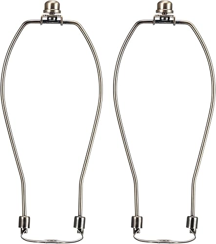 Arpa de lámpara de 9 pulgadas, Saangseon Soporte de pantalla de lámpara de latón antiguo de servicio ligero de repuesto con remate y base