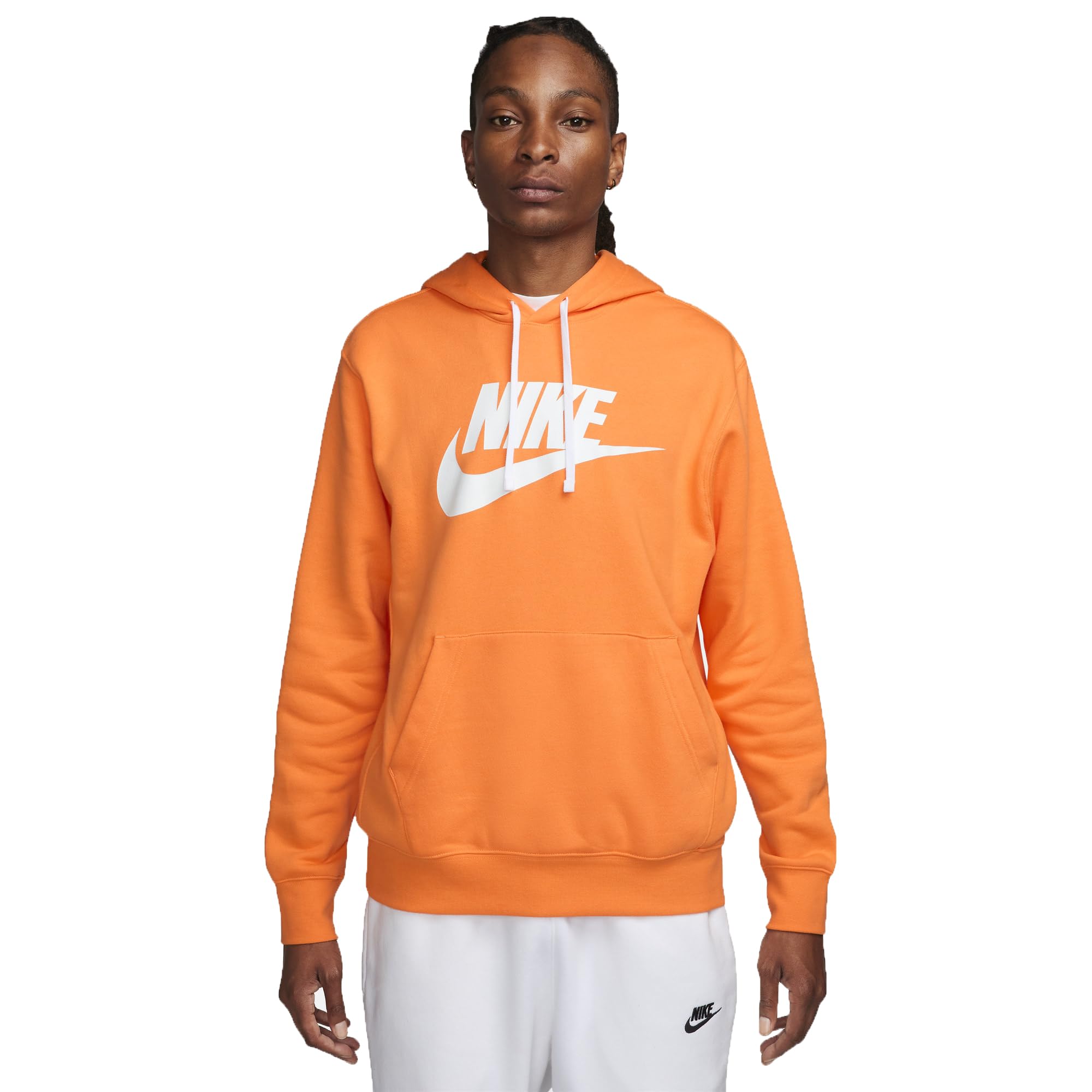 Sportswear Club Fleece Men's Graphic Pullover Hoodie (Bright Mandarin/White/White, BV2973…