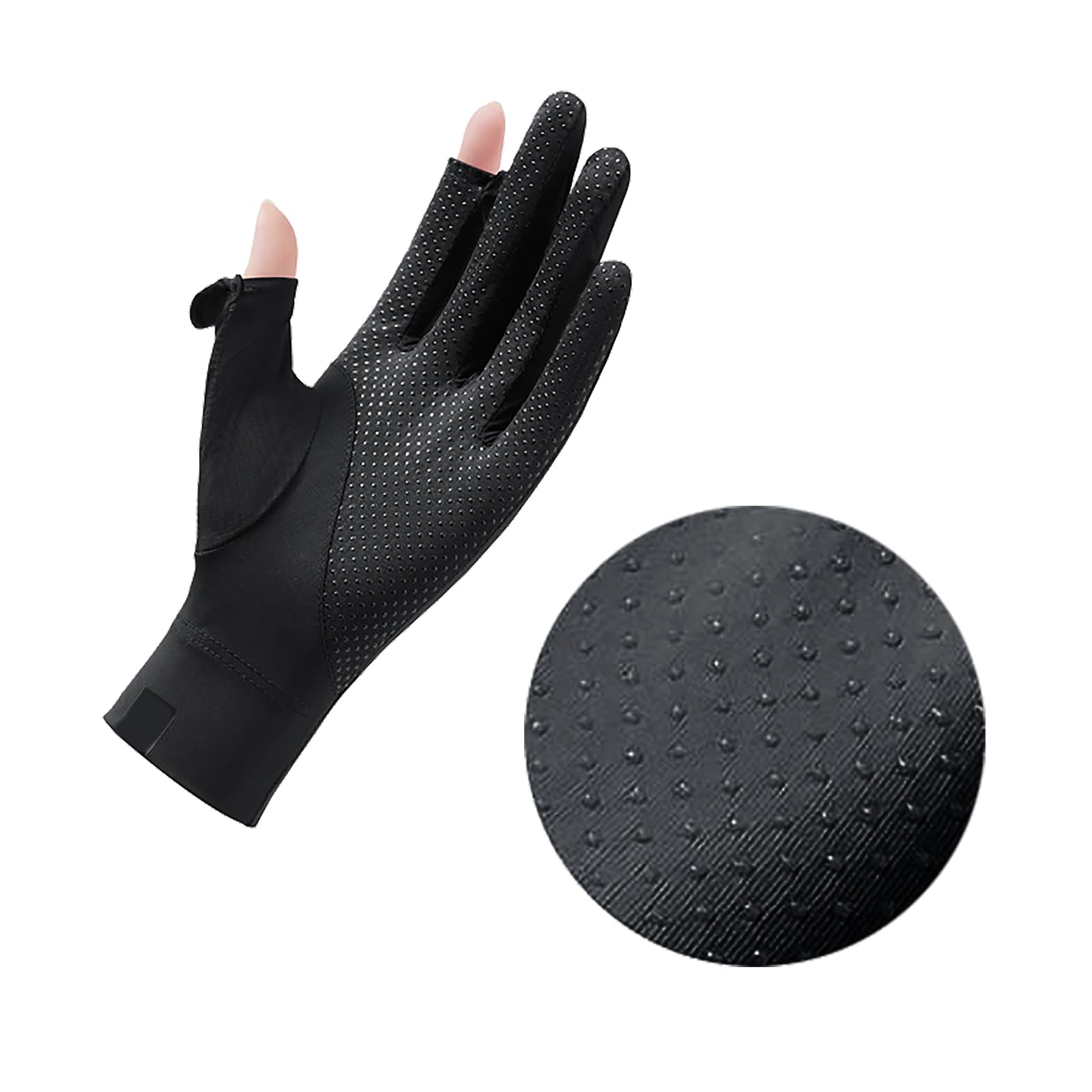 JIAHG Gants UV Protection Solaire Femme Gants Mince de Conduite Voiture à écran Tactile Mitaines Soie de Glace Léger Respirant Antidérapant pour Cyclisme Golf Pêche Camping