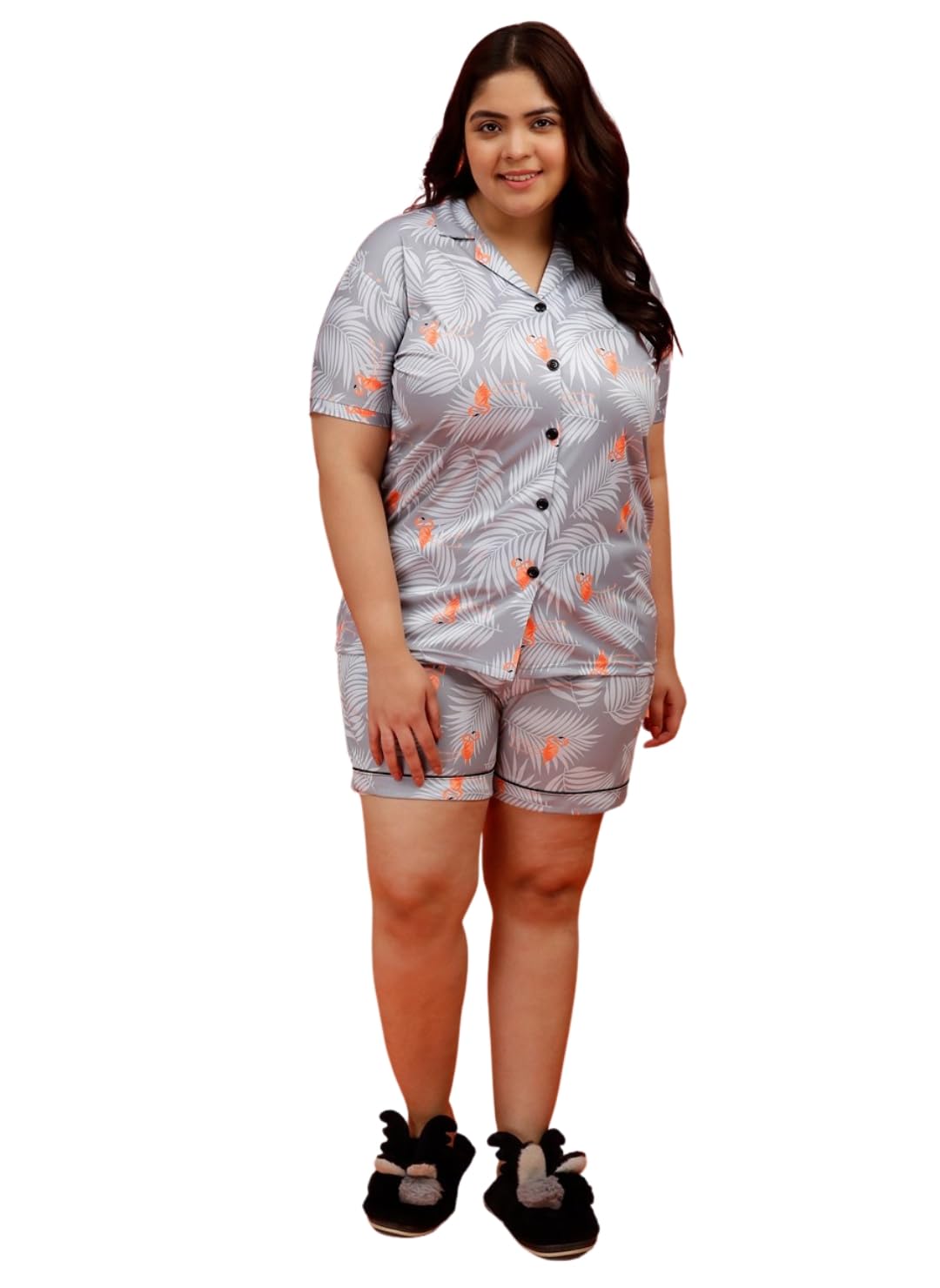 toodlegram Women Plus Size Night Suit with Shorts | Soft Cotton Blend Nightwear Set | Comfortable Sleepwear & Loungewear for Women-picture-30