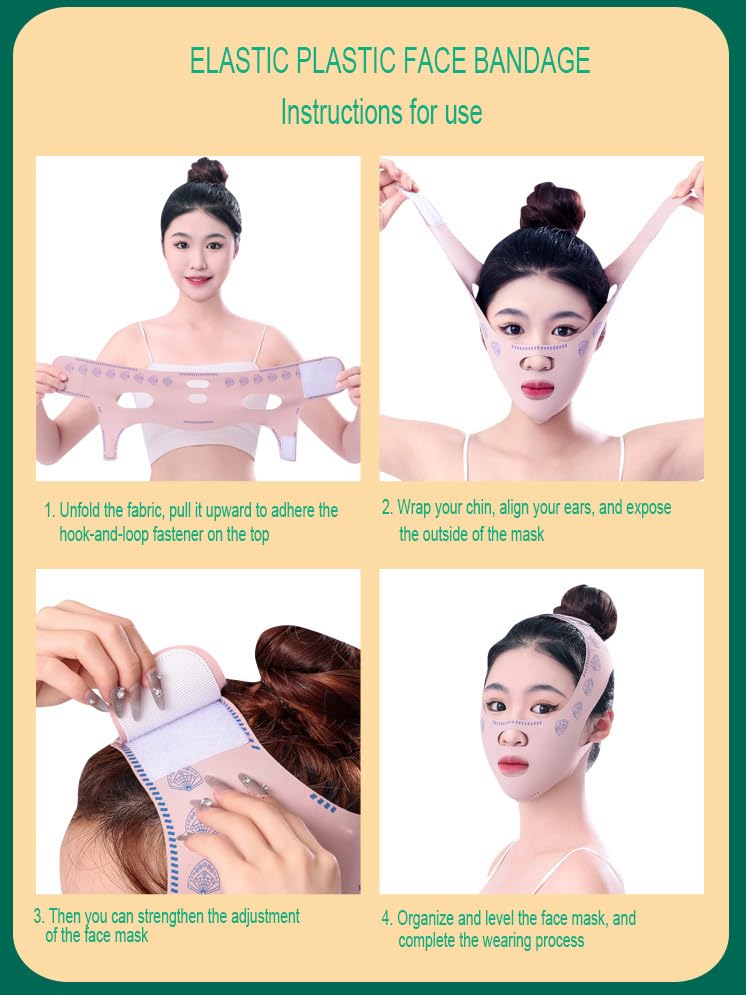 Chin Strap for Sleeping, Reusable Double Chin Reducer Eliminator for Women, Breathable Jawline Exerciser Lifting & Firming Prevent Sagging, V Line Lifting Mask Face Slimming Strap,Face Lifting Strap - Image 5
