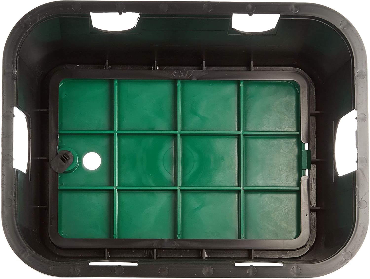 Pozzetto Irrigazione Giardino 420x320x200 mm | Pozzetto rettangolare per elettrovalvole o irrigazione interrata | Pozzetto con coperchio per giardino | Cassetta per elettrovalvole e irrigazione