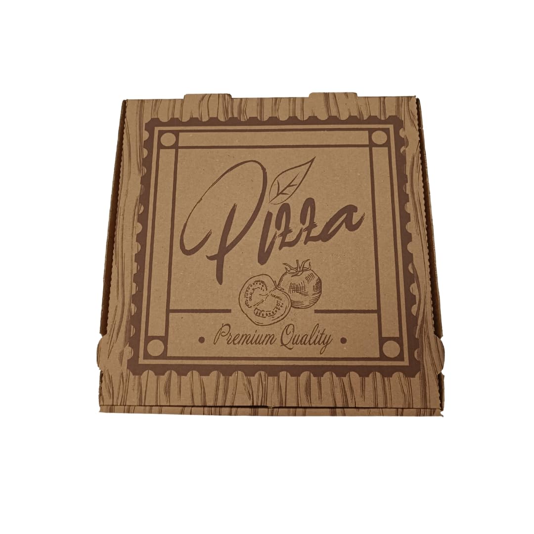 SALVI Cajas de Cartón para Pizza Kraft 30x30x3,5 cm - Pack de 100 Unidades - Compostables y Ecológicas - Ideales para Delivery y Take Away