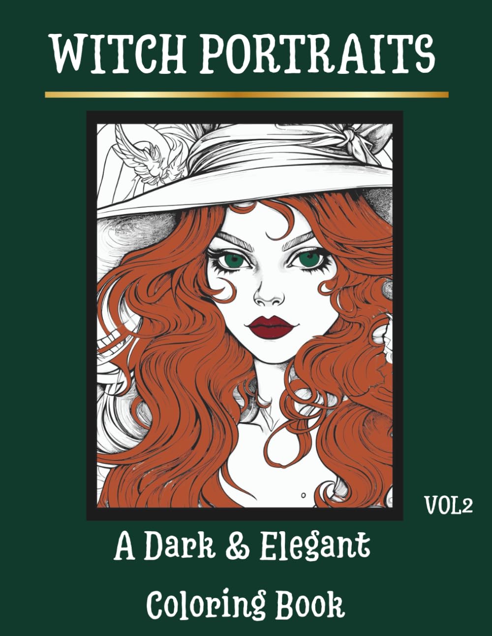 Witch Portraits Coloring Book for Adults – Vol. 2: Dark & Elegant Witch Portraits with Detailed Line Art for Relaxation and Stress Relief