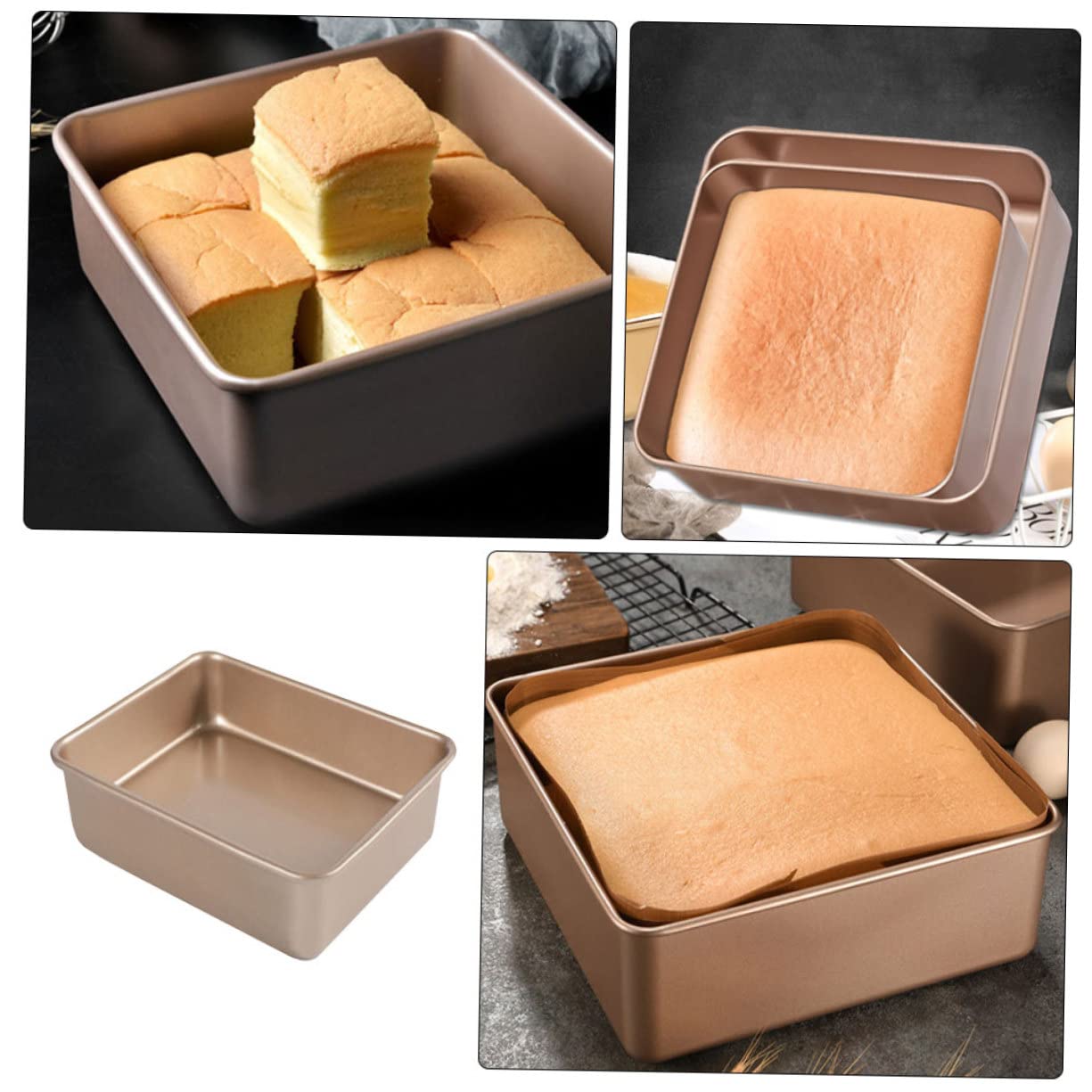 Backform aus Edelstahl Hitzebeständige Kuchenform Mehrzweck-backform für Ofengeschirr Abwaschbare Kuchenform zum Backen für Quadratische Kuchen Mini-chiffonkuchen Mini-käsekuchen