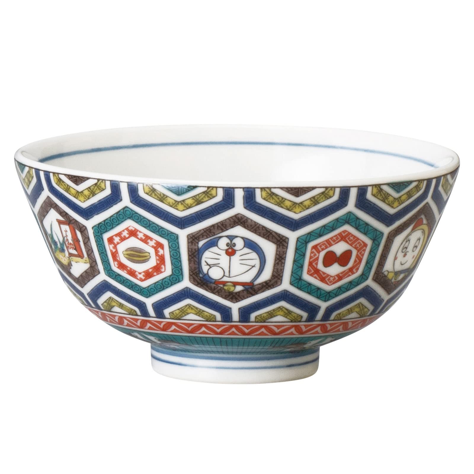 Doraemon Kutani Ware Rice Bowl Old Kutani Style Tortoiseshell 4.5in Japan