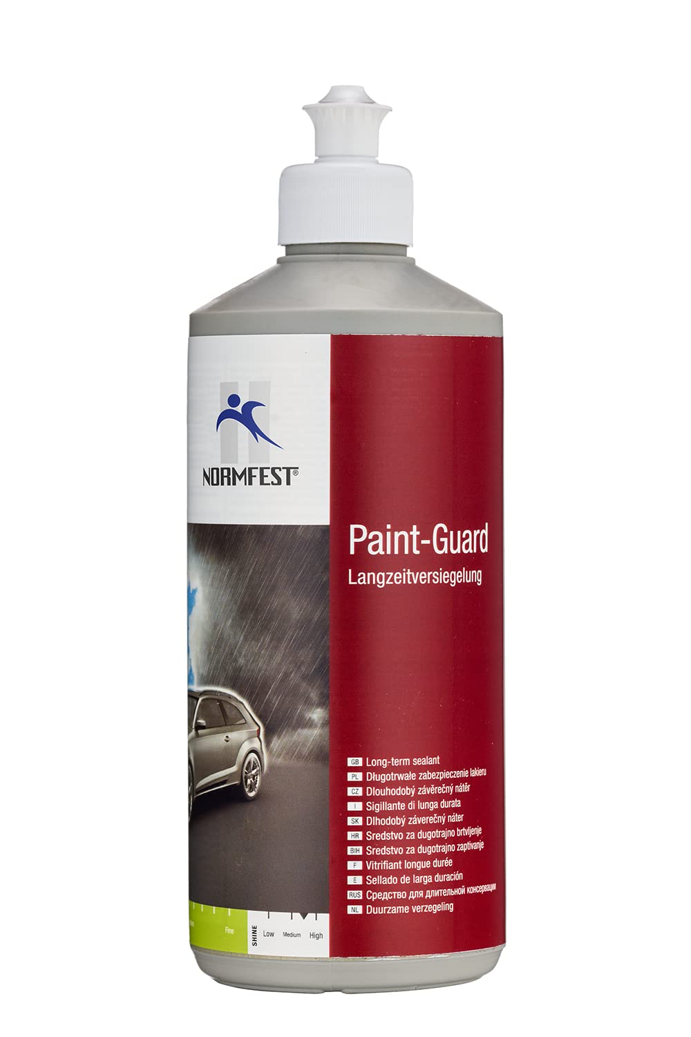 Normfest Paint-Guard Langzeitversiegelung für Fahrzeuglacke mit PTFE & Acrylharzen – Schutz vor UV-Strahlen & Witterung, brillanter Tiefenglanz für PKW, LKW, Caravan & Boot – 500ml