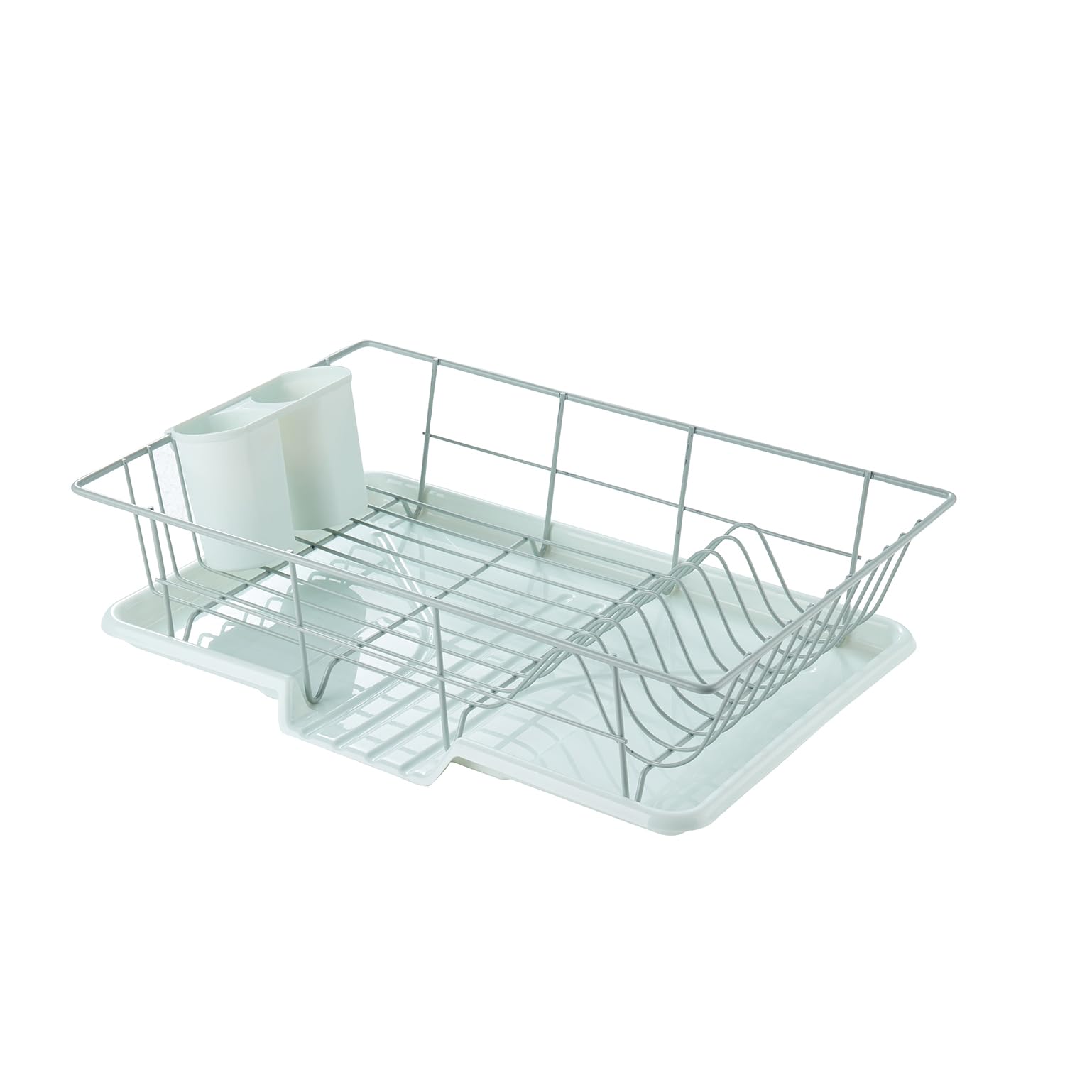 Sweet Home Collection Drying and Storage-Includes Cutlery Holder and Drainboard-Maximize Countertop Space, Metal Plastic, Mint — image 1