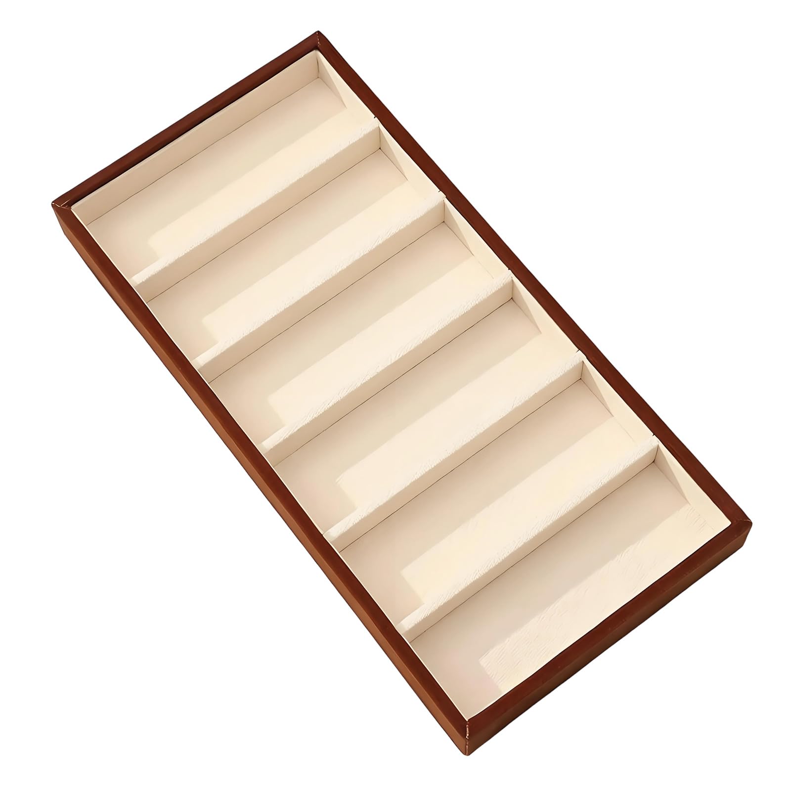 Xinsheinelry Multiple Compartment Wooden Eyewear Organizers with Flannel Fabric for Glasses Protective Wooden Eyeglass Storage Box