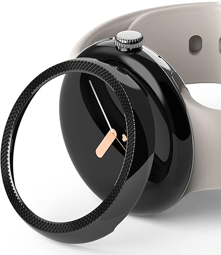 Ringke Bisel Styling Compatible con Google Pixel Watch Funda, Marco Adhesivo Anillo Cubierta Anti-arañazos Acero Inoxidable Protector Accesorio -
