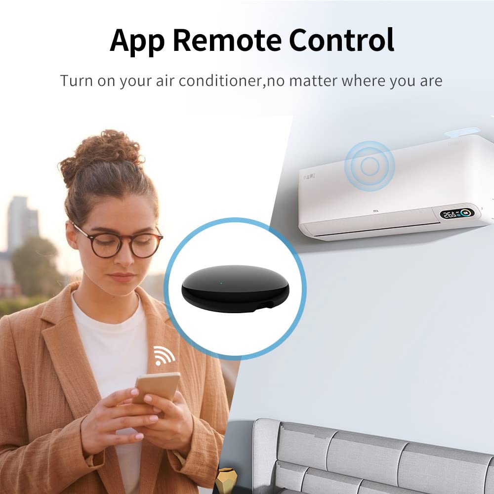 eMylo Telecomando Universale IR Smart, WiFi Termometro Igrometro per Ambiente Misuratore di Umidità e Temperatura Interno, Smart Home Automation, Compatibile con Alexa e Tuya per TV DVD