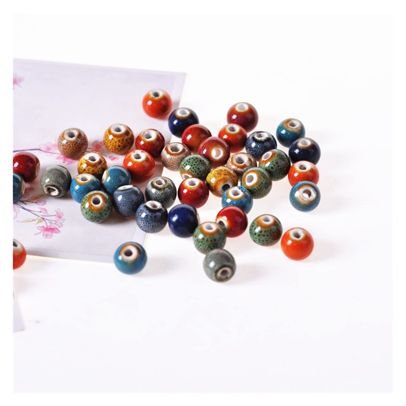 creazione di gioielli 50 pz 6mm 8mm 10mm Rotonda Perline di Ceramica Porcellana Fatti A Mano FAI DA TE Perline Rotonde for Jewelryy Fare Gioielli Fatti A Mano FAI DA TE
