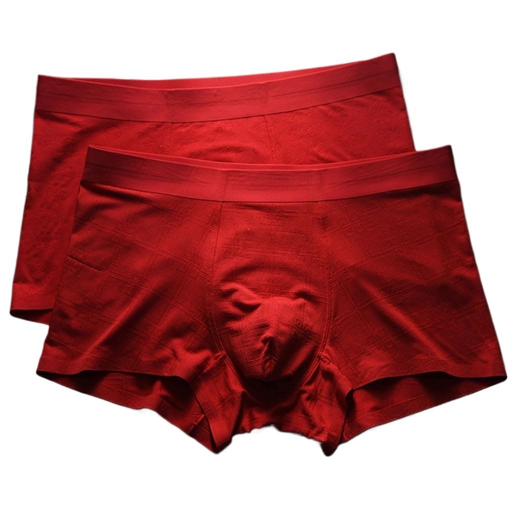 Caleçon homme modal anti-irritation sous-vêtements rouges Benmingnian 3XL
