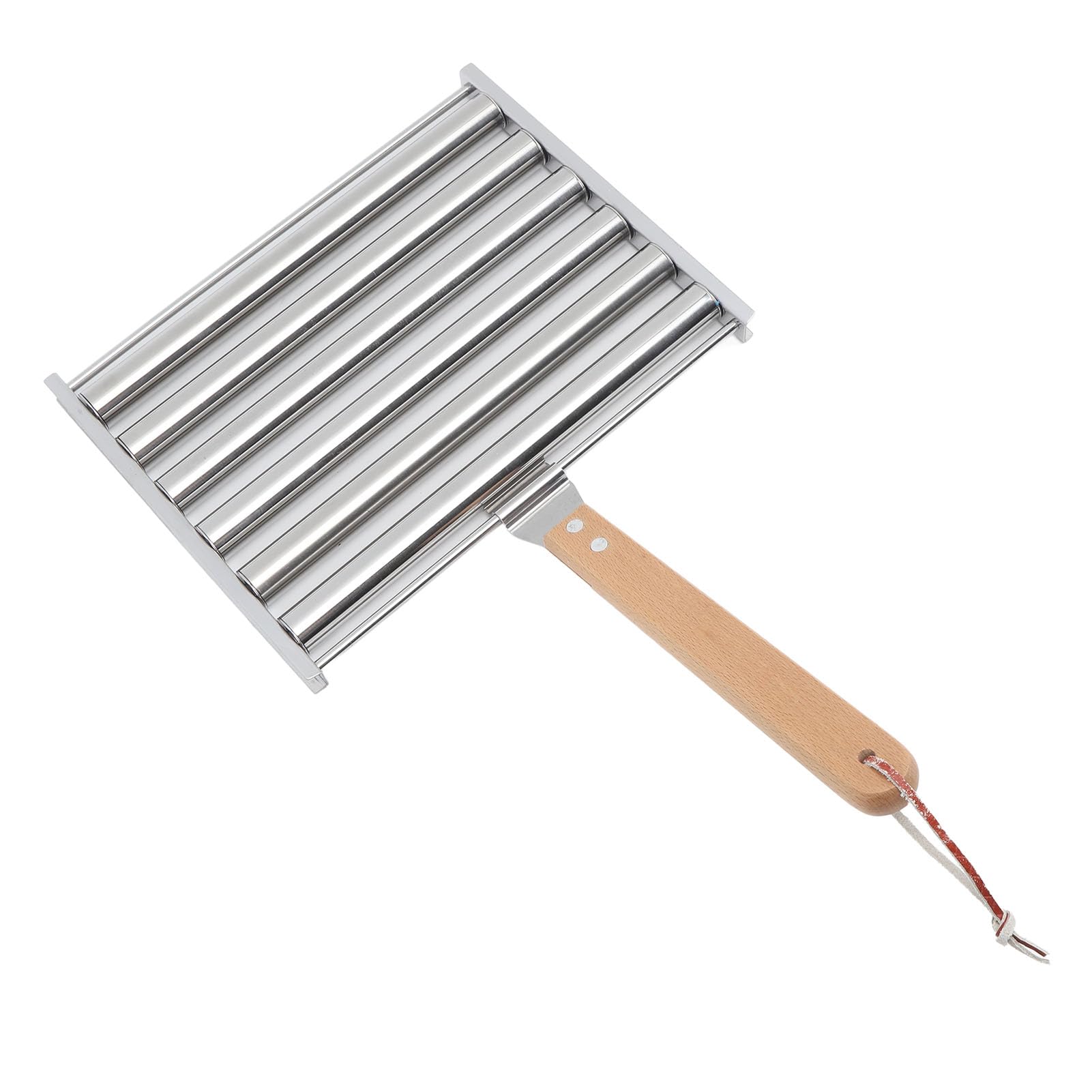 Hot Dog Roller Grill, Wurstroller Grill Abnehmbarer Würstchen Roller Grill mit extra langem Holzgriff für 5 Hot Dogs Miniwürsten Bratwürsten Taquitos (L)