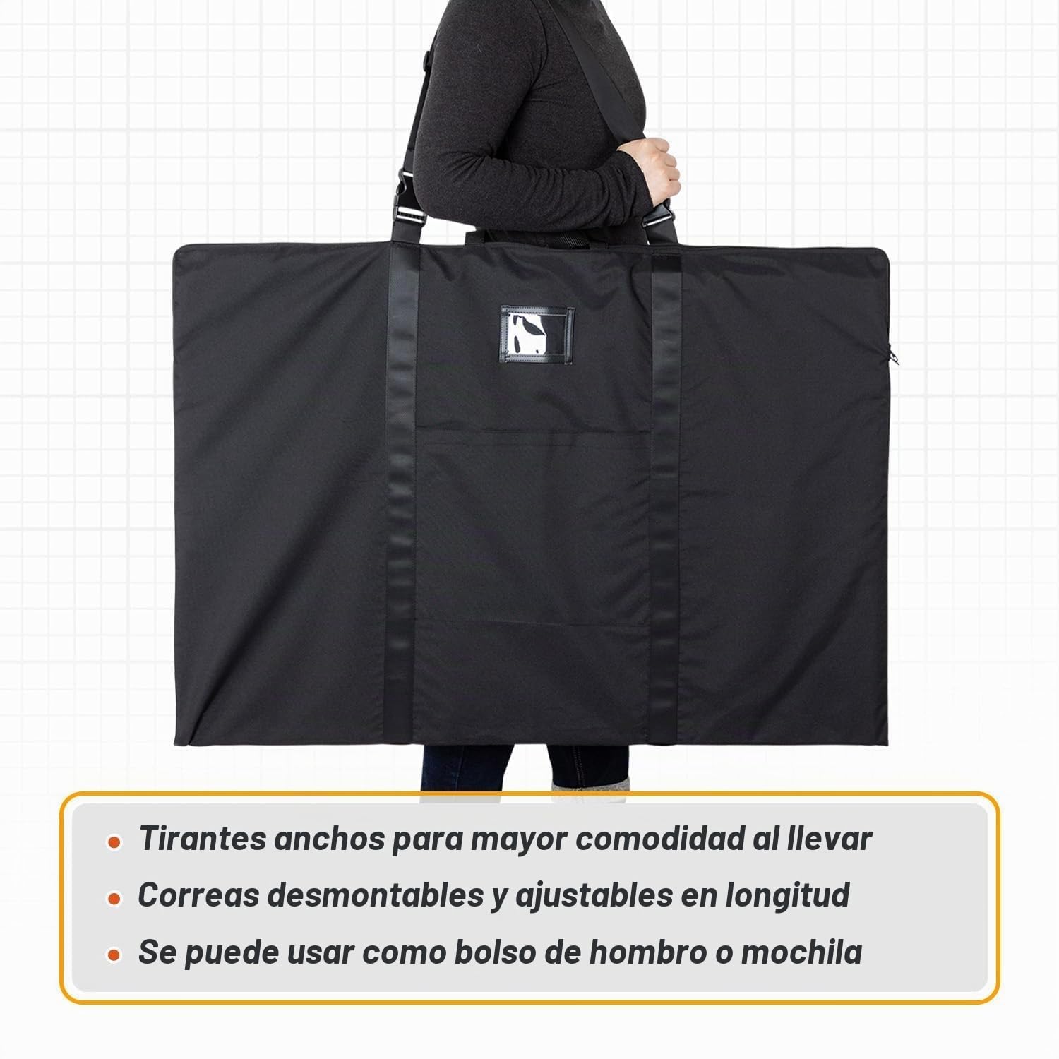 Cartera de artista A1, 61 x 91,4 cm, carpeta de dibujo con hombro y asa, resistente al agua, para obras de arte, bocetos, dibujos, pinturas, pósteres, fotografías, etc, Negro , Riñonera