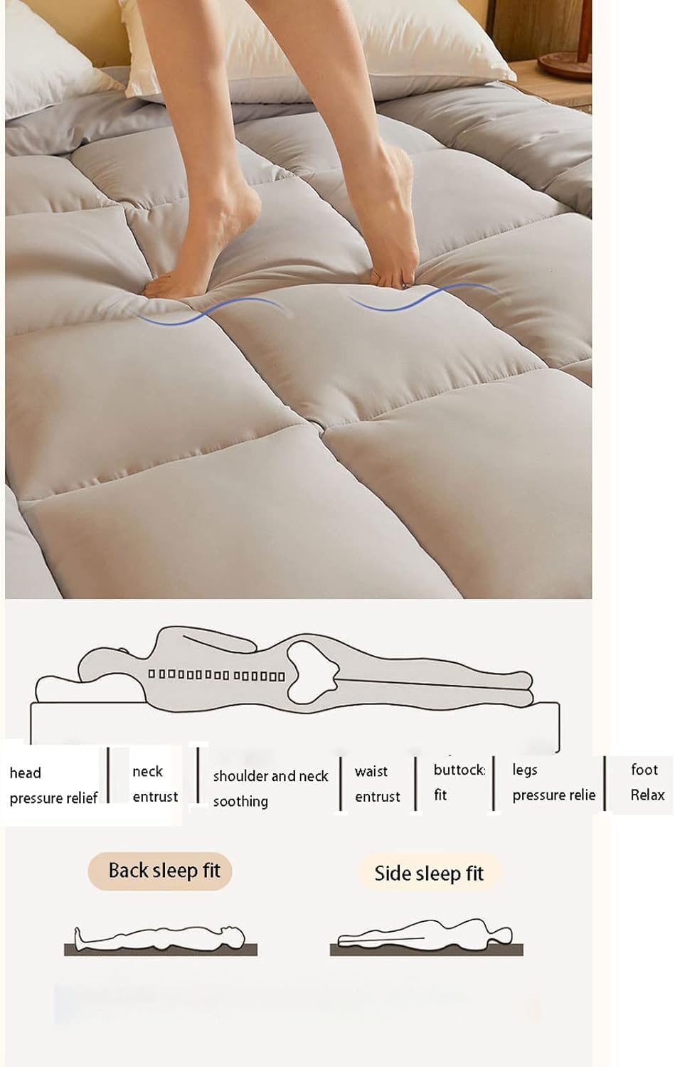 Generic Materasso Tatami Futon Giapponese Pieghevole 140x200, Materasso Futon in Cotone Singolo Arrotolabile Tappetino Tatami 180x200cm, Beige, Medio