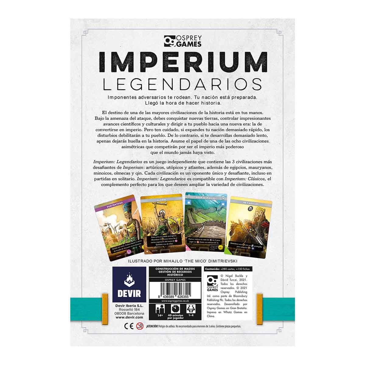 Devir - Imperium: Leggendario, Gioco da Tavolo, Gioco di Carte, Mulitplayer e Single, Età +14 (BGIMPLSP)