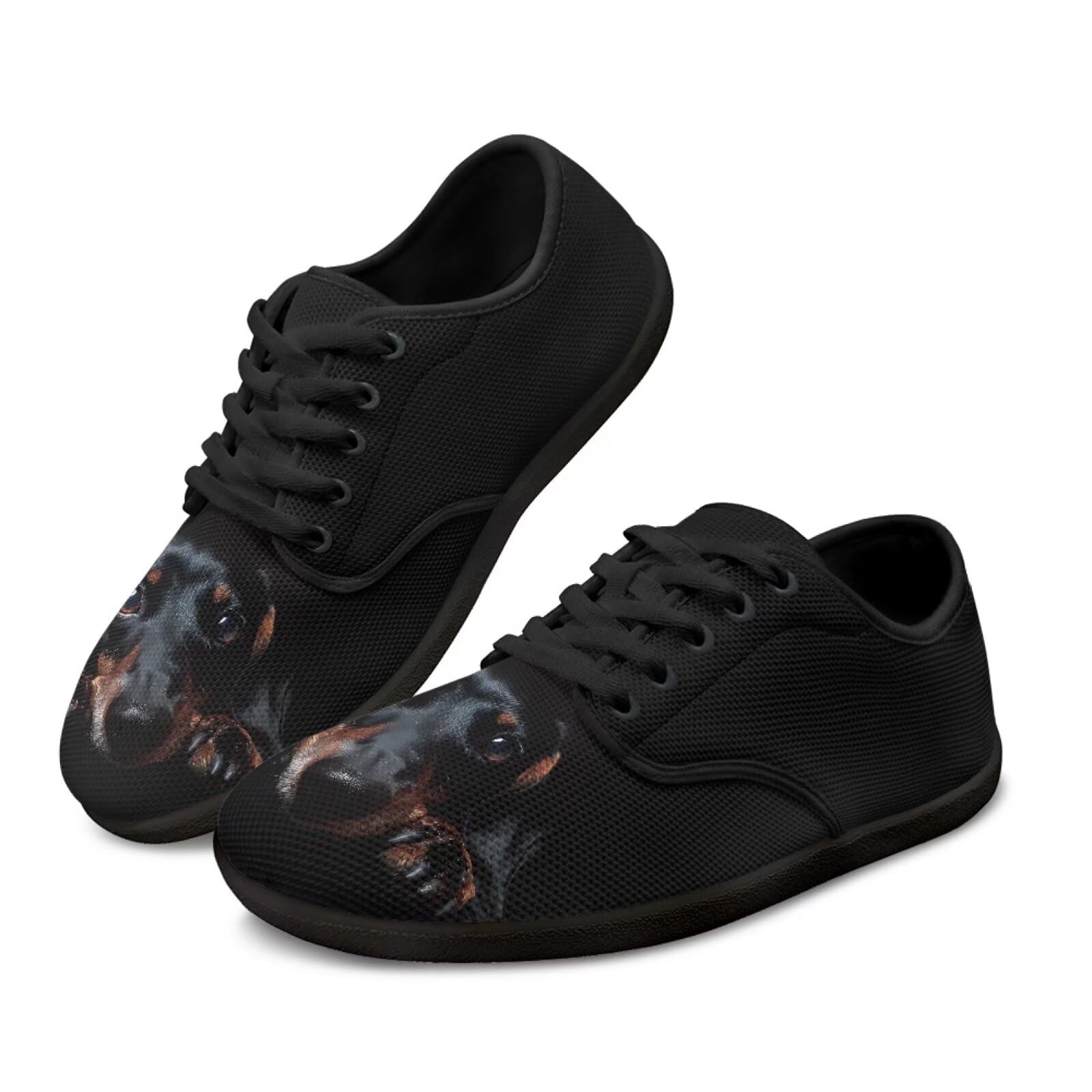Binienty Black Dachshund Barefoot Shoes Men Barefoot Shoes Women Wide Toe Shoes Minimalist Zero Drop Falt Sneakers Portable Workout Shoes for Women Cross-Trainer US 11.5