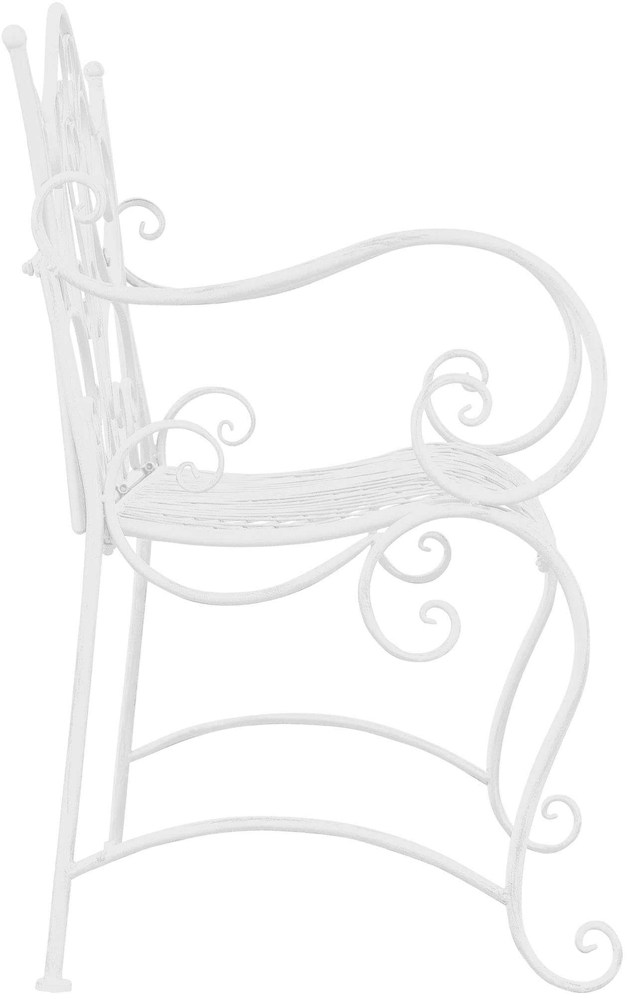 CLP Panchina Da Giardino Tara In Ferro Laccato I Panchina Da Esterno Stile Rustico Nostalgico I Panca Outdoor 113 x 47 CM, Colore:bianco