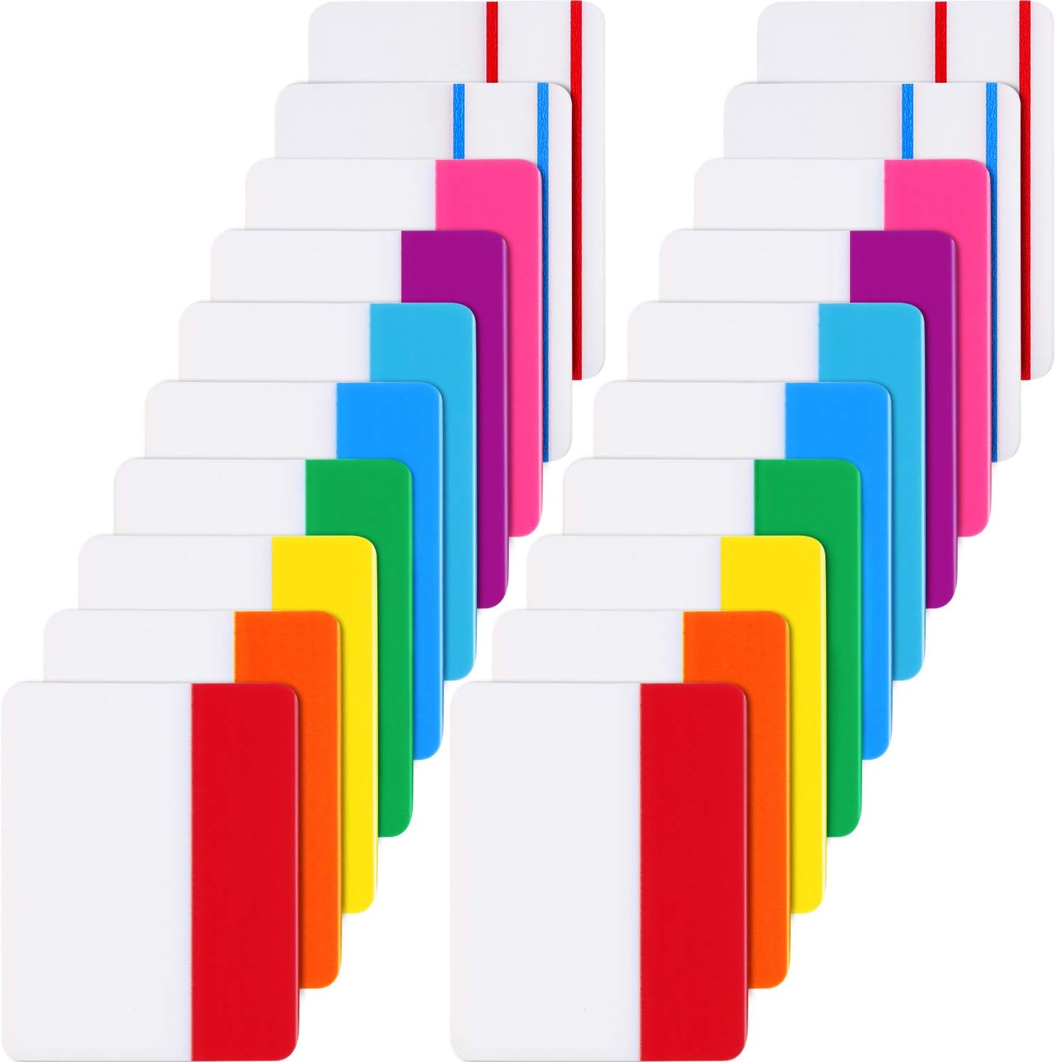 400 Pieces Tabs 2 Inch Sticky Index Tabs Writable and Repositionable File Tab Flags Colored Labels for for Pages or Book Markers, Reading Notes, Classify Files, 20 Sets 10 Colors(400 Pieces,Style A)