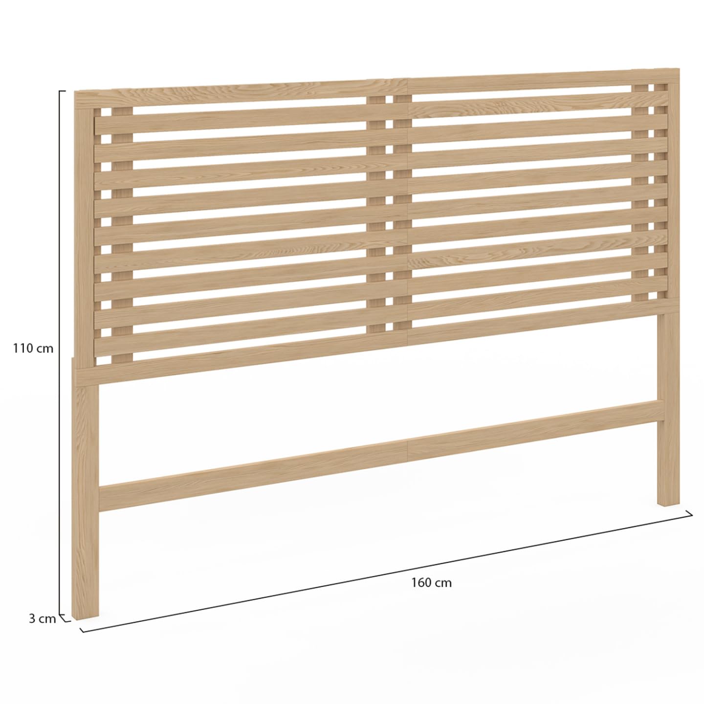 IDMarket - Cabecero de cama con patas AVA (160 cm, madera clara)