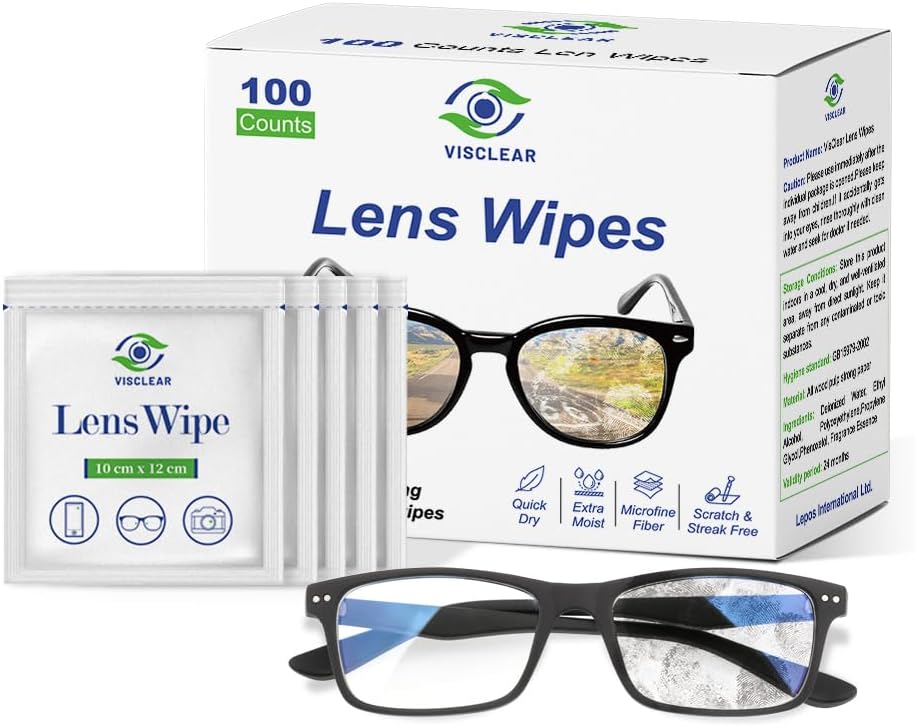 Eyeglasses Cleaner Wipes, 100 Counts,...