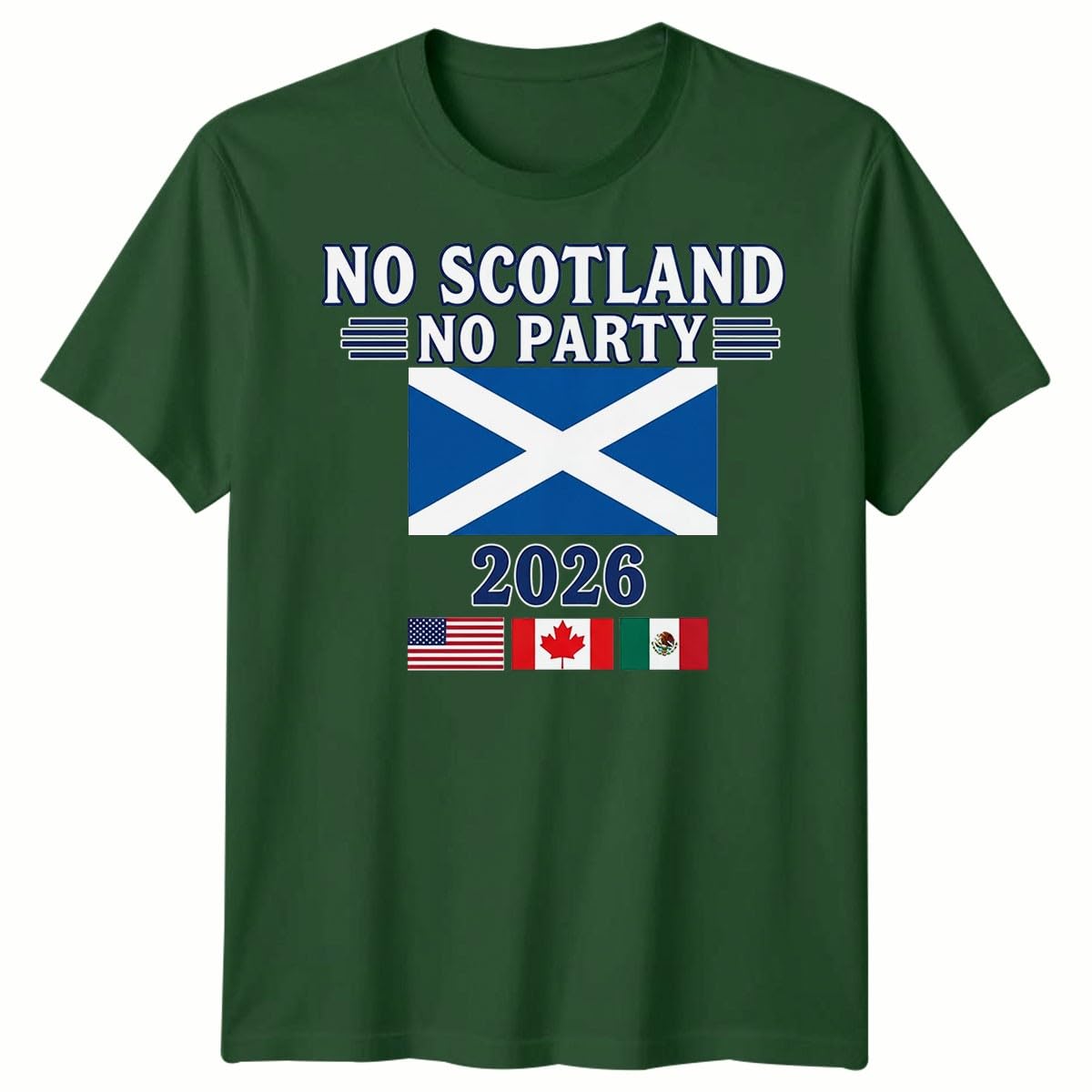 D&T Unisex Tshirt Scotland Football USA Cup Football Tournament of The World 2026 12-13 Years Bottle Green — image 1
