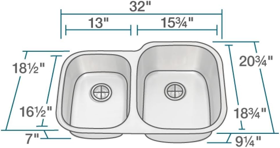 Featured Product MR Direct 503R-18 Stainless Steel Undermount 32 in. Double Bowl Kitchen Sink, 18 Gauge Free Shipping Over $50 MR Direct 503R-18 Stainless Steel Undermount 32 in. Double Bowl Kitchen Sink, 18 Gauge