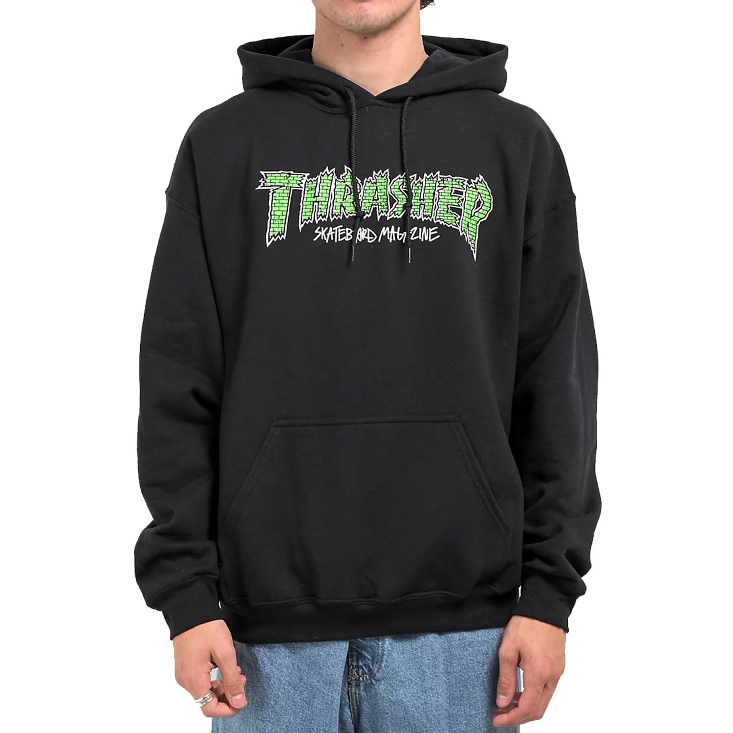 Men's Brick Black Long Sleeve Pullover Hoodie M