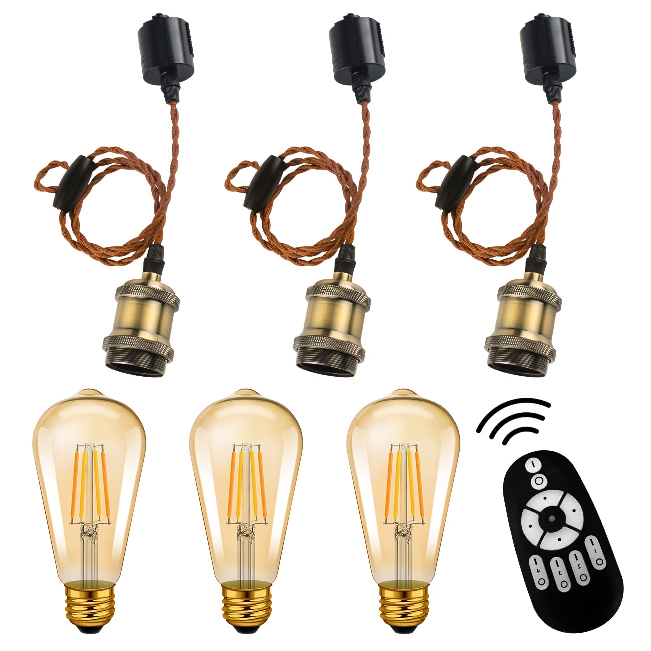 LVWIT ペンダントライト E26口金 LED電球付き 調光調色 消費電力6W…