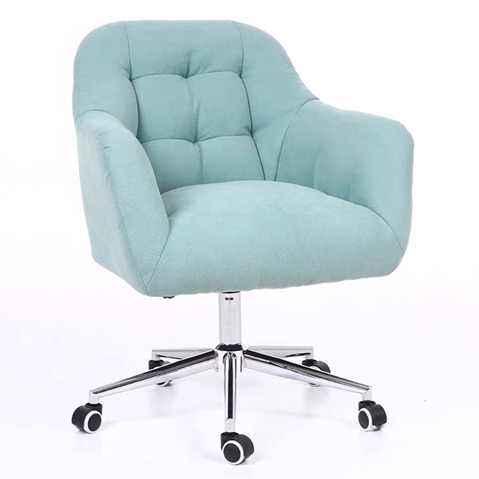 Chaise de bureau pivotante velours bleu Cozy fauteuil rotatif 360 pour coiffeuse et maison