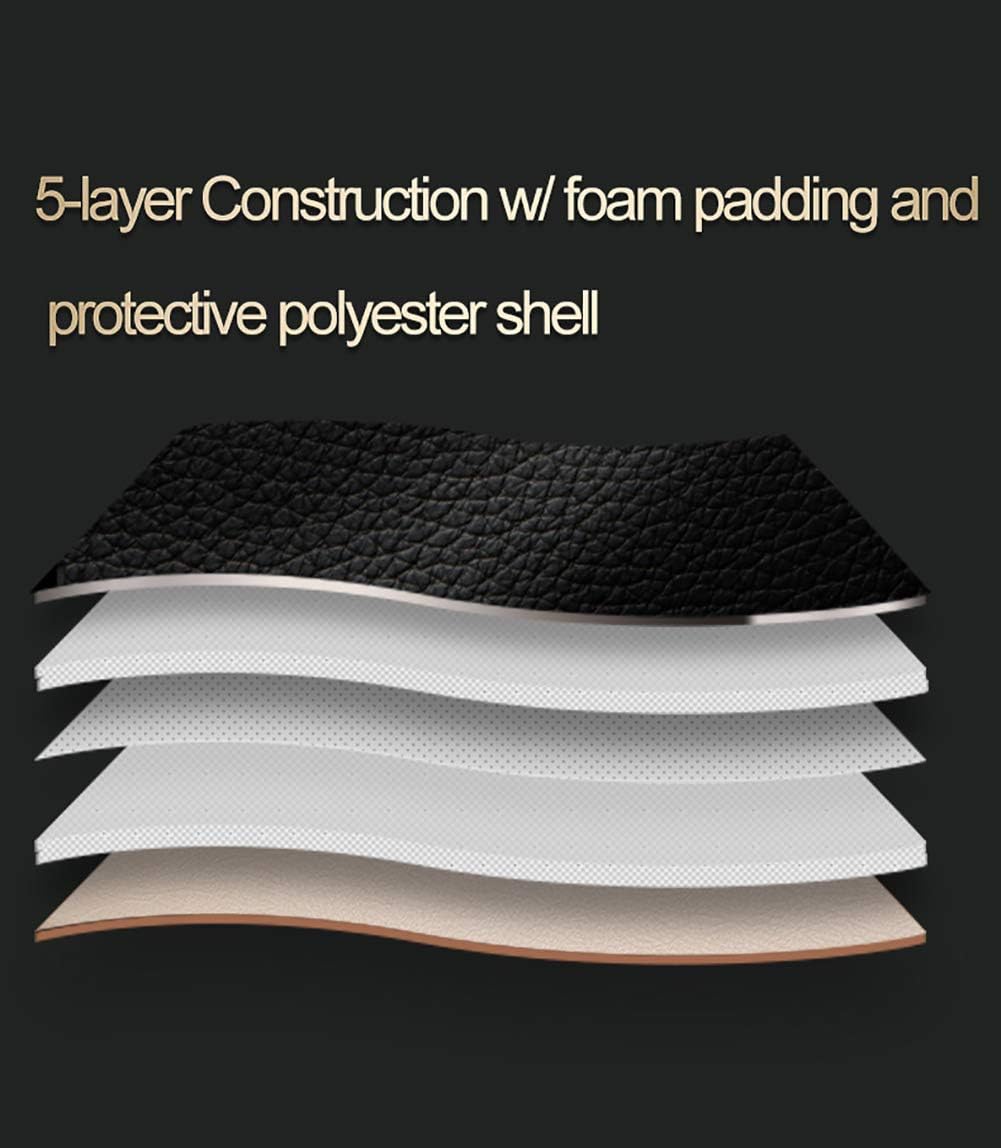 EKR Explorer Seat Covers Custom Fit for Ford Explorer 2011 2012 2013 2014 2015 Base/XLT/Sport,2nd Row 40/60 Split W/No Armrest,7 Seats,Car Seat Covers Full Set-Faux Leather (Black)