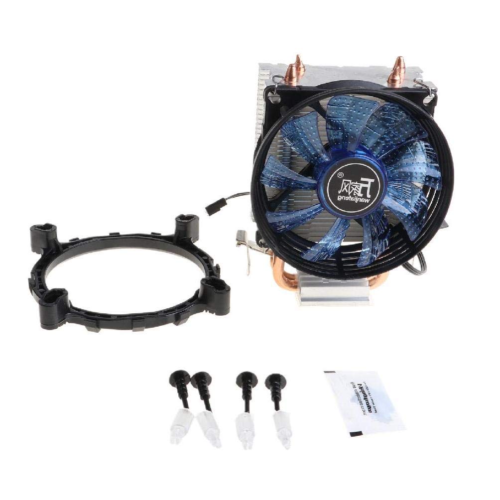 CPU Cooler 2 Pure Copper Heat-pipes Fan With Blue Light Cooling System :  Amazon.co.uk: Computers u0026 Accessories