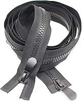 Vista 4 de YaHoGa #8 Cremallera de separación bidireccional de 24 pulgadas, cremalleras grandes de plástico para coser, parka, chaqueta de plumón, cremalleras