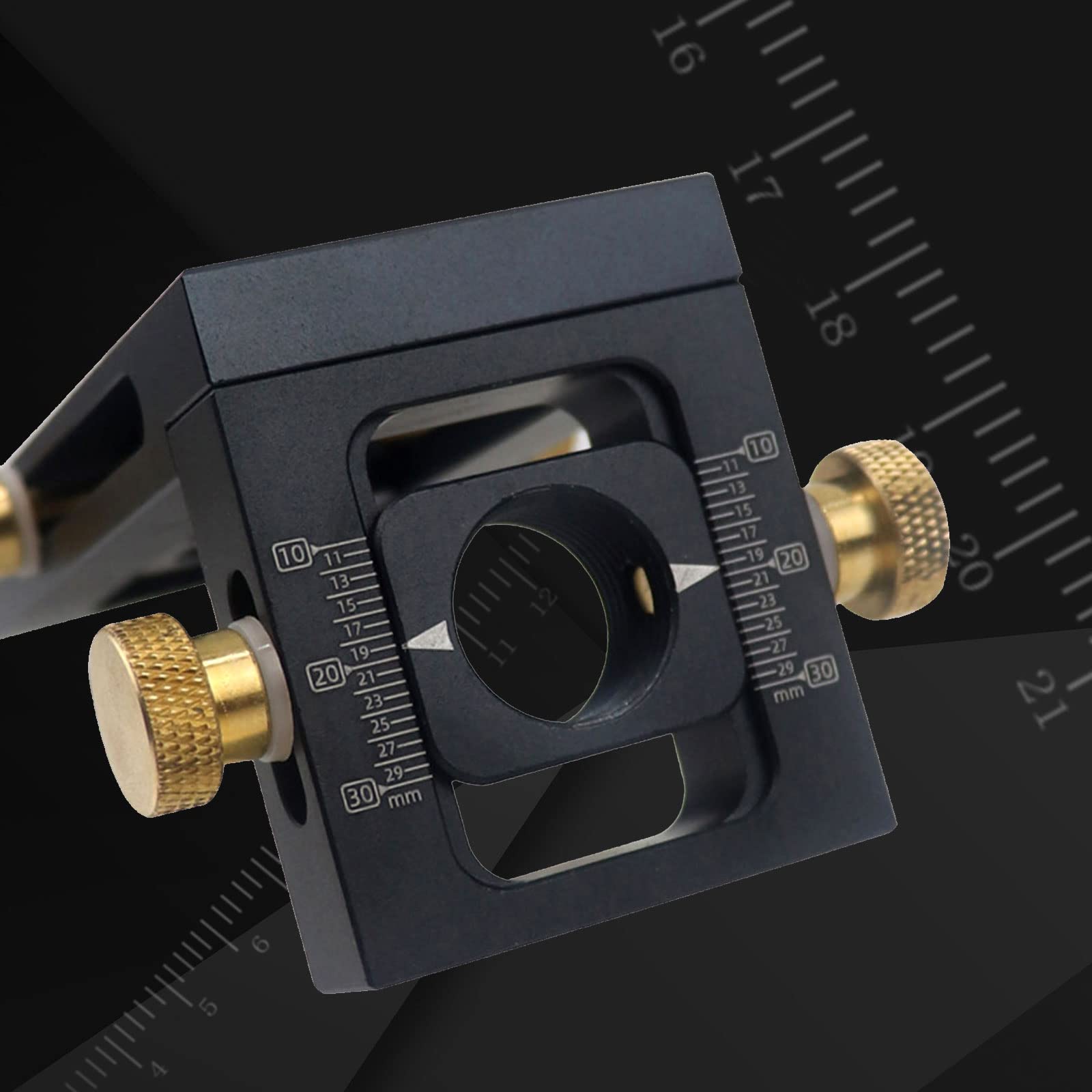 Kit per foratura in legno 2-in-1, 6/8/10/12/15mm Pin Fixture Puncher Locator, Kit guida per trapano per tasselli per l'installazione di armadietto da letto (6/8/10/12/15mm)