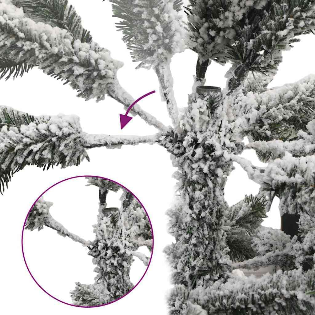 vidaXL Albero di Natale Artificiale con Rami Pieghevoli Bianco 240 cm, Albero di Natale a forma di cono, decorazione resistente, luci festive con stringa bianca calda